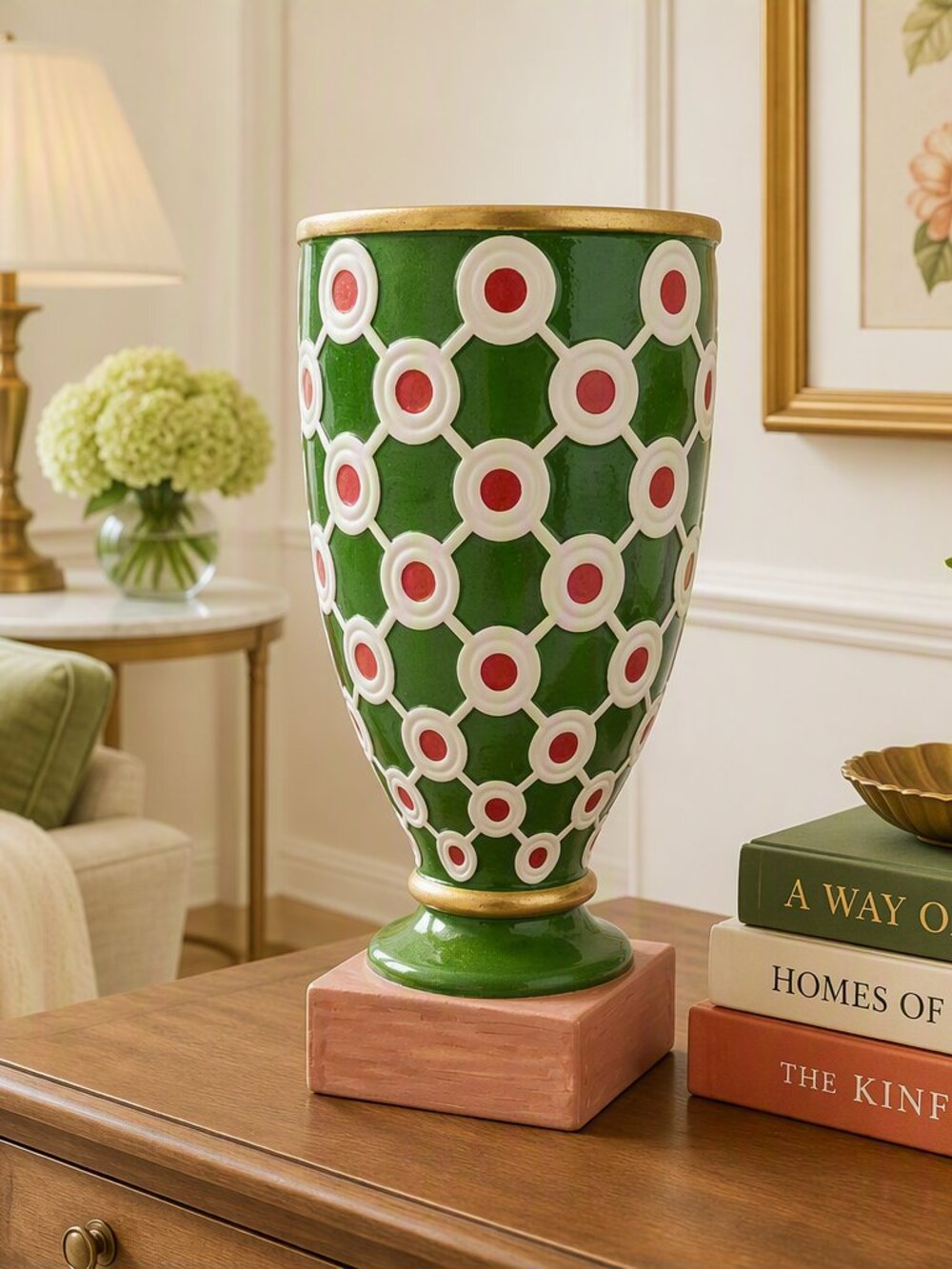 One of a Kind Jonathan Adler Designed Hand Painted Decorative Ceramic/Porcelain